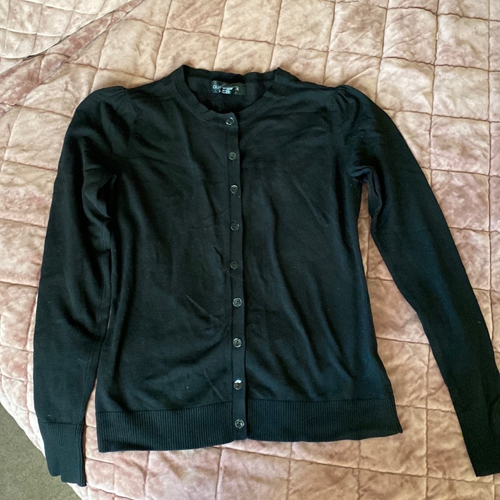 Black button-up cardigan